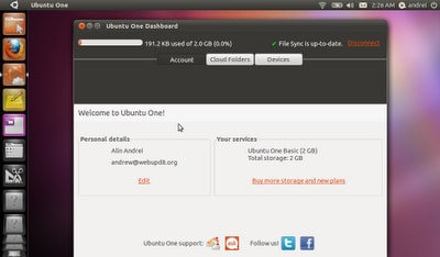интерфейс Ubuntu One