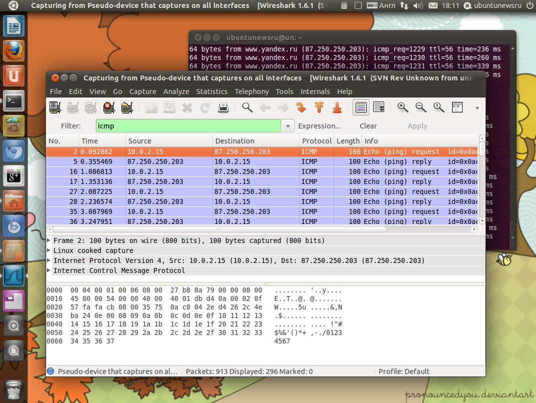 Wireshark 1.6.1 - установка анализатора трафика в Ubuntu 11.04 