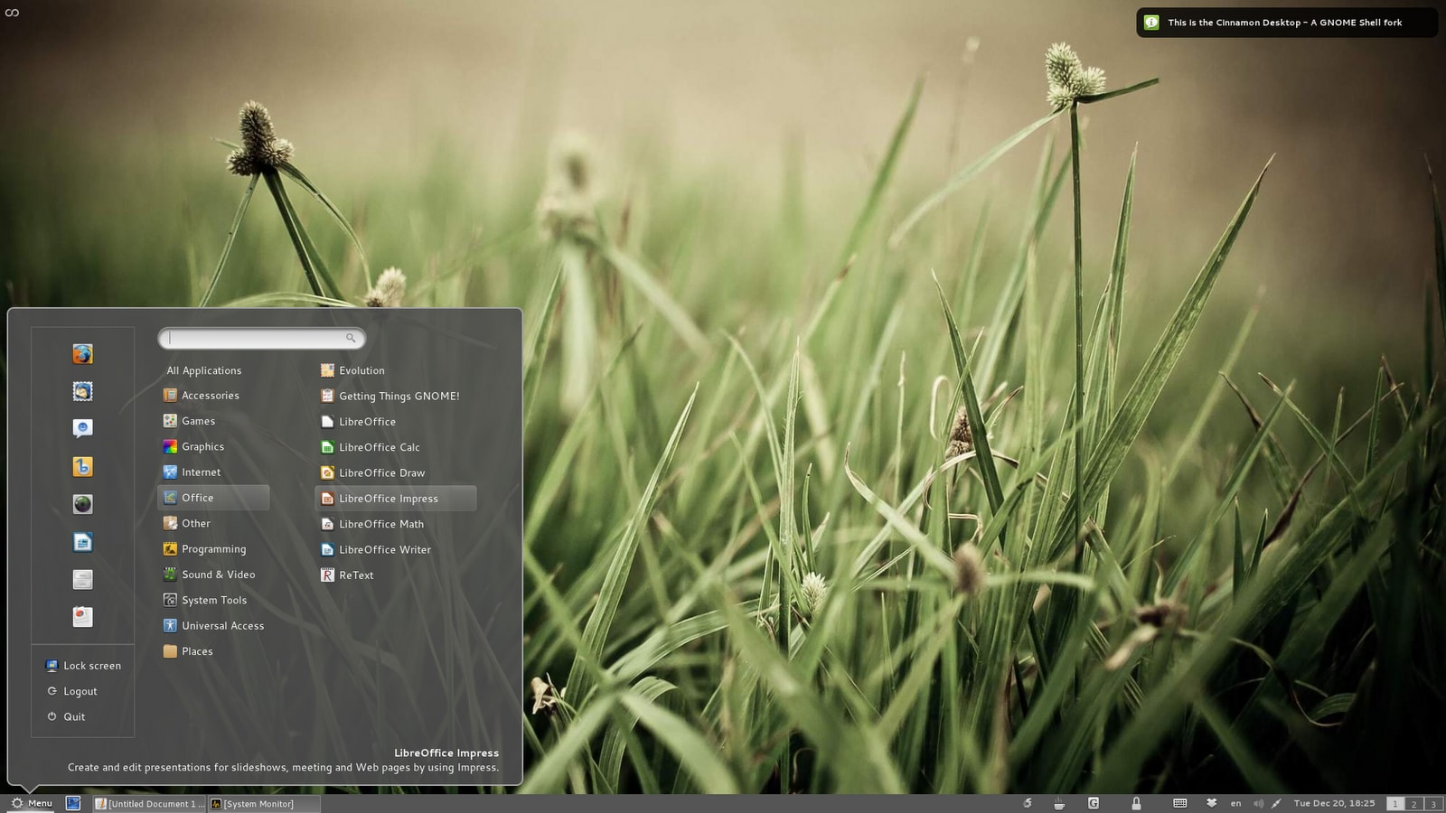 Cinnamon - форк GNOME Shell в стиле Gnome 2